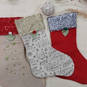 Decorative Xmas Stockings Size13.5 x 8 inches - Rs.900 for set of 3